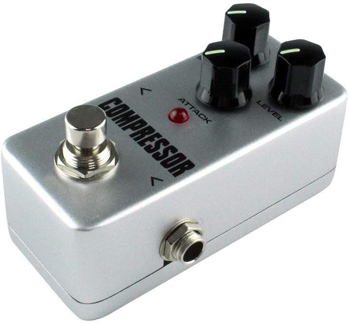 Amazon.co.jp ギターエフェクト 簡単にコントロールエレキギターコンプレッサーエフェクトペダルフルメタルシェルトゥルーバイパス