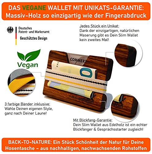 Mini-Geldbörse MakakaOnTheRun aus Zebraholz mit Kartenetui