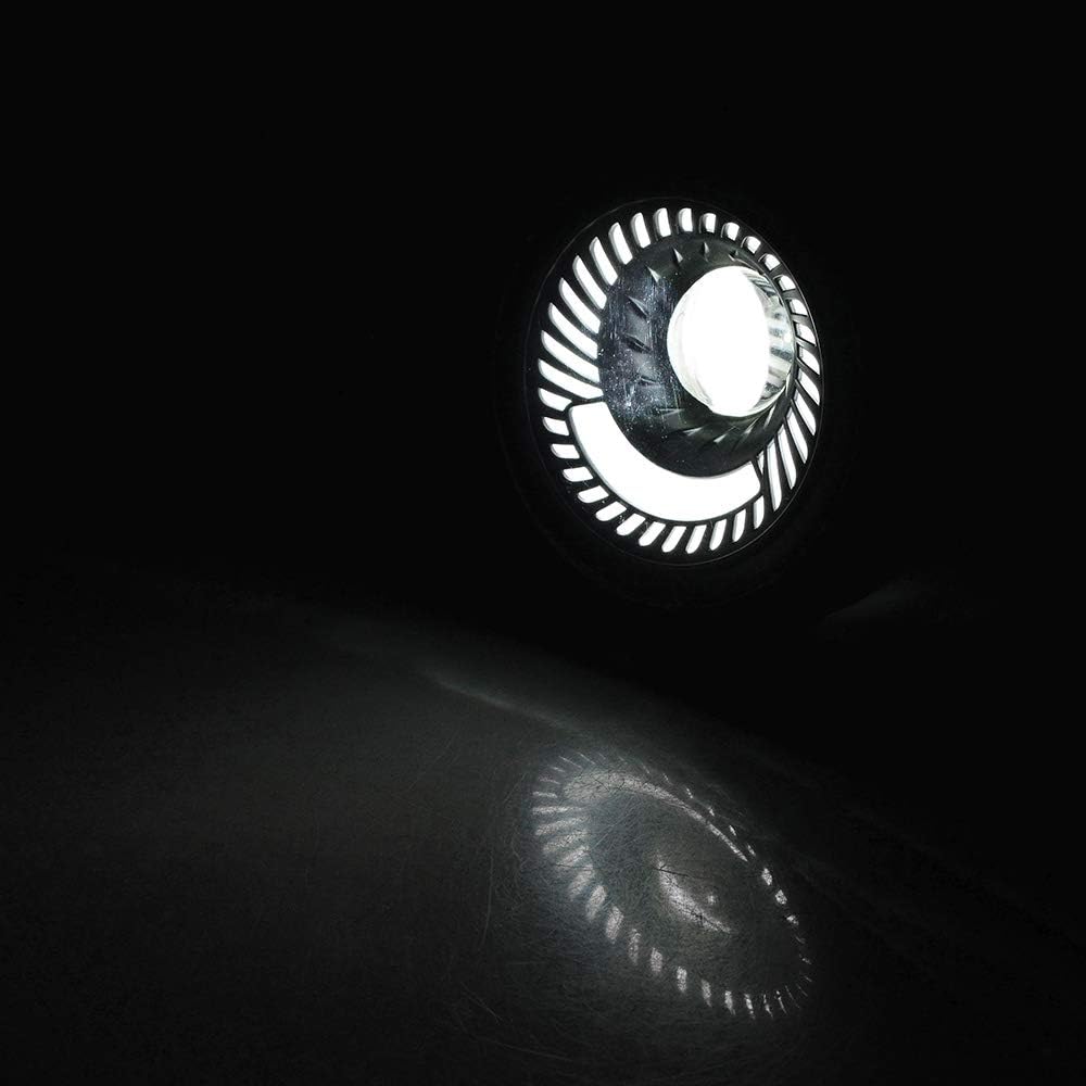 Compatible with Motorcycle Cafe Racer Chopper Bobber 6.5" Retro LED Headlight White 6000K + Side Mount Brackets