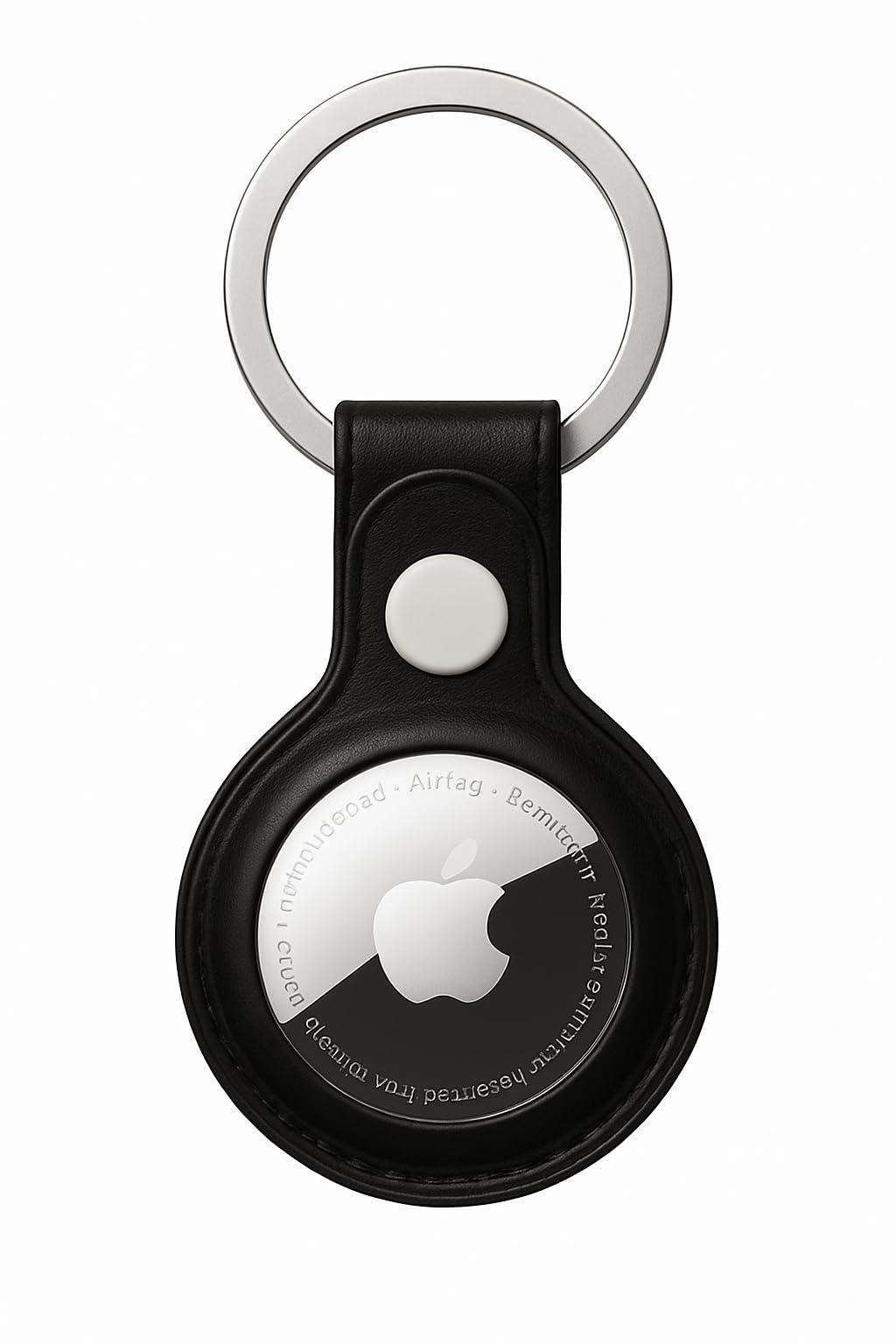 Zaid Leather AirTag Keyring Case For Apple Airtag Holder Protective Leather Airtags Case Tracker Cover with Air Tag Holder Airtag Key Ring Compatible with Apple New AirTag Dog Collar (Airtag black)