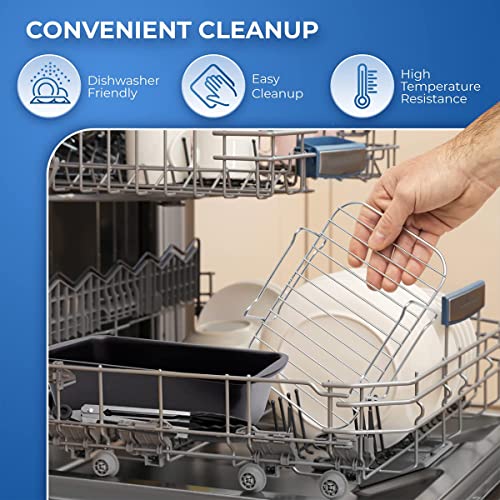 2PCS Air Fryer Double Layer Grilling Rack with 4 Skewers, Multi-purpose Dual Air Fryer Accessories, Stainless Steel for Barbecue, Roasting Oven (A) - Image 5