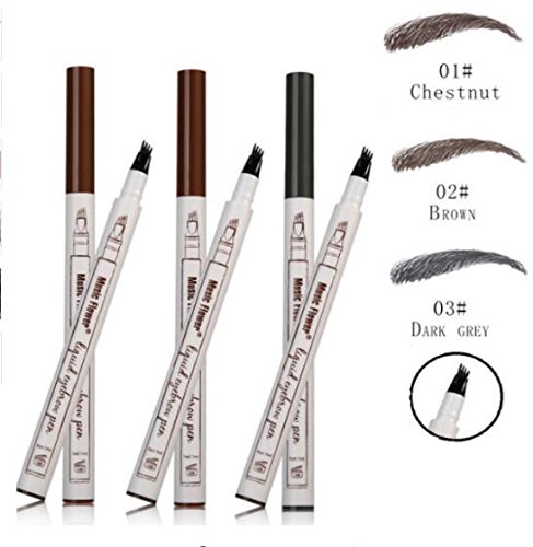 Bolígrafo para tatuaje de cejas con 4 puntas, gel para cejas de larga duración y resistente al agua, con crema para maquillaje de ojos