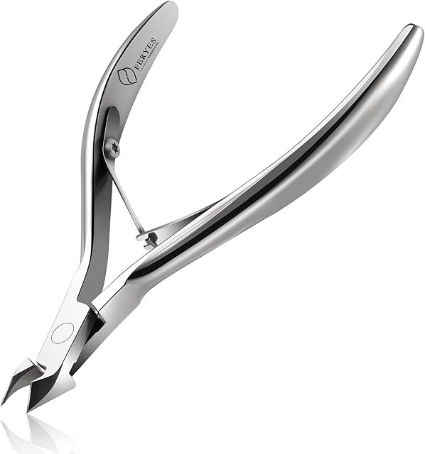 FERYES Cuticle Clipper Professional Manicure and Pedicure Cuticle Remover Tools, Medical Grade Stainless Steel, 5mm Jaw- 1 Piece (Silver)