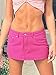EMMIOL Jean Skirts for Women Sexy Mid Waist Sexy Mini Dress 2025 Trendy Y2k Clothes Denim Skirt Pink