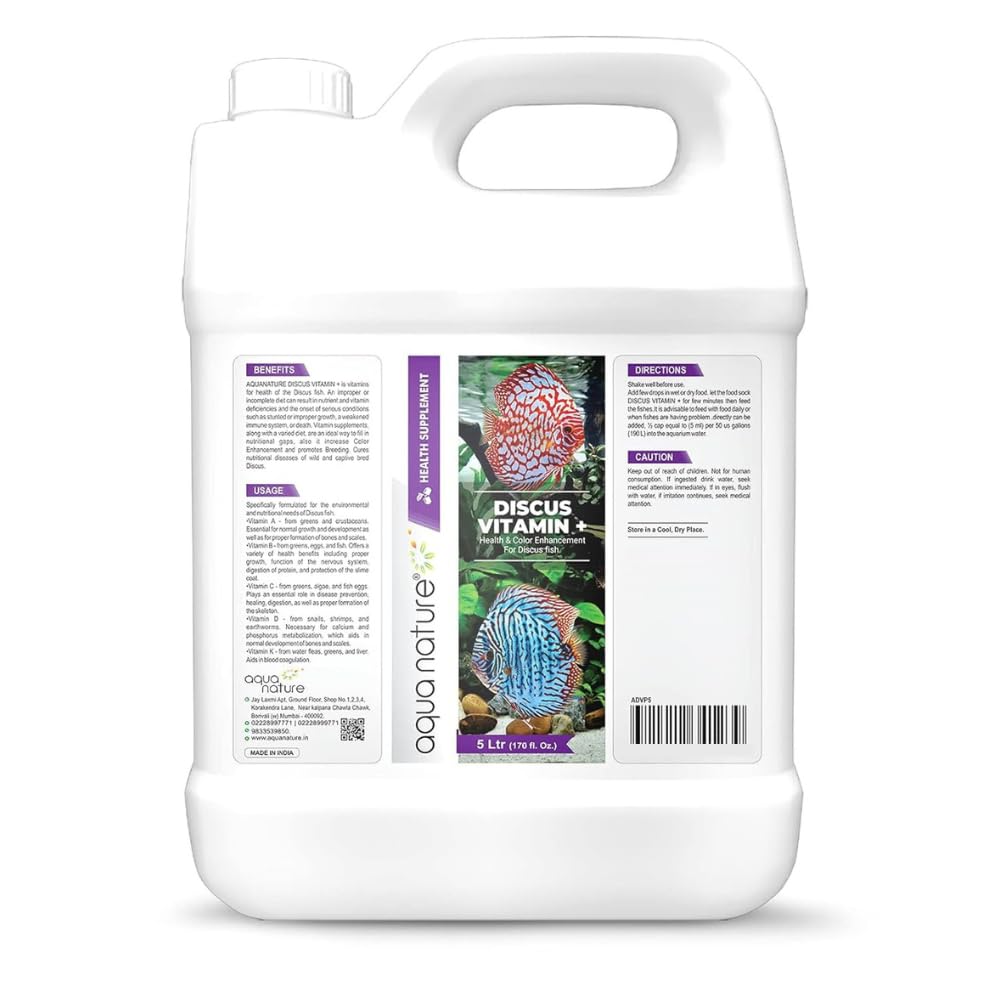 aqua nature Discus Vitamin+ Health&Colour Enhancement Supplement For Discus Fish(5Ltr) (B099X1Q4L2) Amazon Price History, Amazon Price Tracker