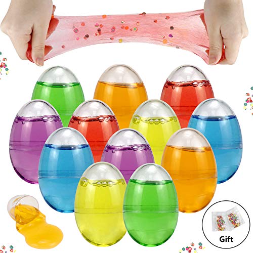 Easter Slime Eggs - 12 Pcs Colorful Mud Slime Egg Basket Fillers Party