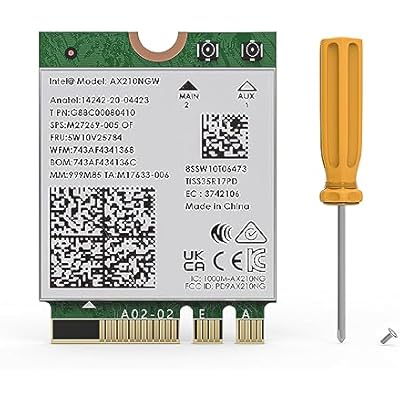 WAVLINK WiFi 6E Wireless Card, Intel AX210 Tri-Band 5400Mbps 2.4GHz/5GHz/6GHz Network Adapter with Bluetooth 5.3 for Laptop, Ultra-Low Latency, Support Windows 10/11 (64bit) M.2/NGFF