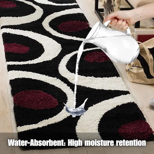 Image of 2x5 feet Soft Runner Rug for Living Room and Bedroom, Modern Indoor Floor Carpet with Non-Slip Backing, Comfortable Decorative Home Decor Rug, Easy Clean & Durable- (Moon Maroon, Rectangular)