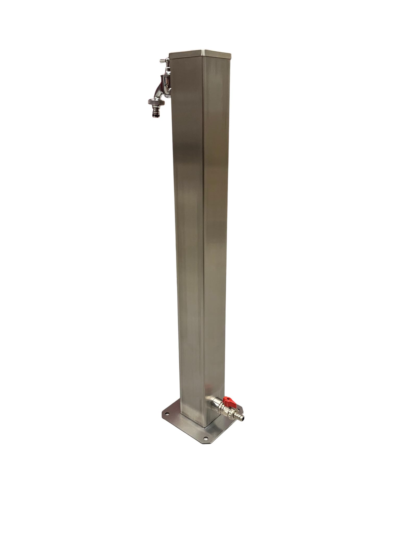 Wassersäule mit 2 Wasserhähnen Edelstahl 3/4" Zoll 80cm Wasserzapfstelle