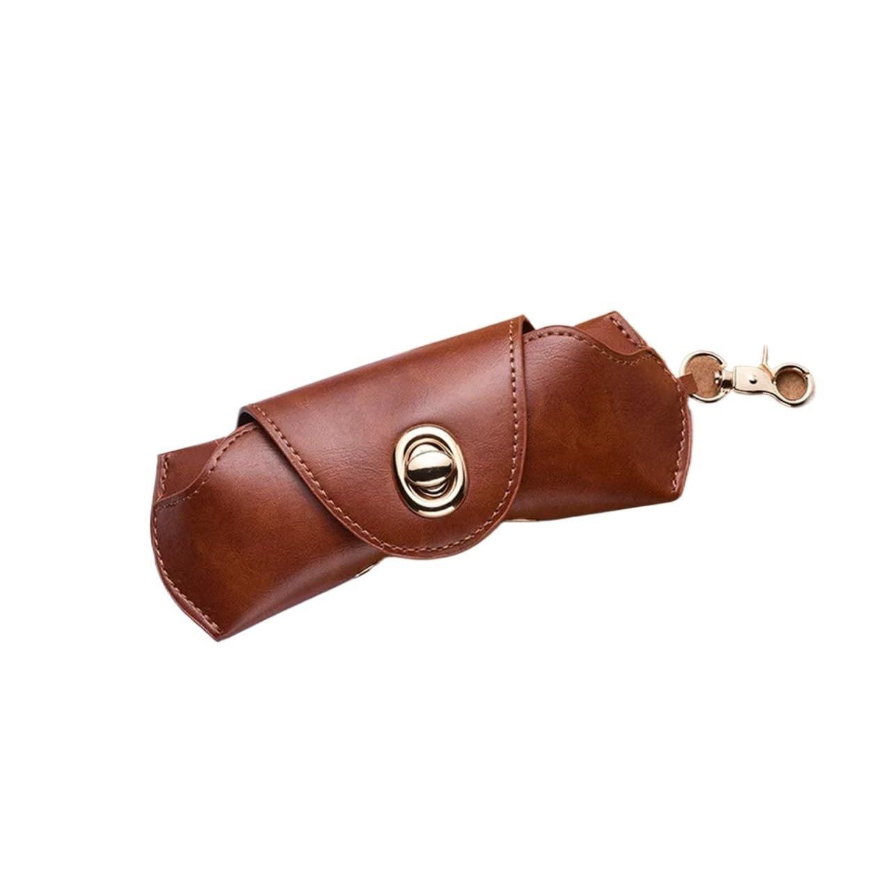 Funda de Gafas Blanda de Cuero Leather Soft Sunglasses Case Hanging Neck Portable Glasses Clip Storage Bag Eyeglasses Accessories