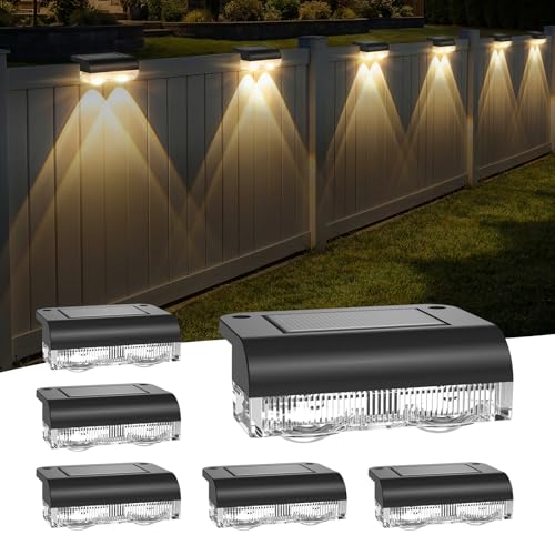 Lampe solaire de clôture AGOTD lot de 6 spots étanches pour terrasse et marches