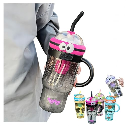 LCBXOOX ��e�ʃ^���u���[ 1200ml �������t�� ���S�h�R�݌v �Ẵh�����N�{�g�� 4�F�W�J �L���f�U�C�� �I�t�B�X �A�E�g�h�A �X�|�[�c�Ή� (�V�b�N�ȃu���b�N)