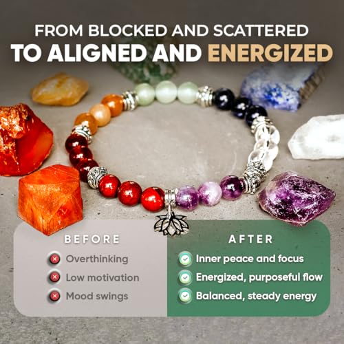 Conscious Items Spiritual Bracelets for Women & Men, Healing Crystal Bracelet with Natural Stones for Meditation, Chakra Alignment & Inner Transformation3