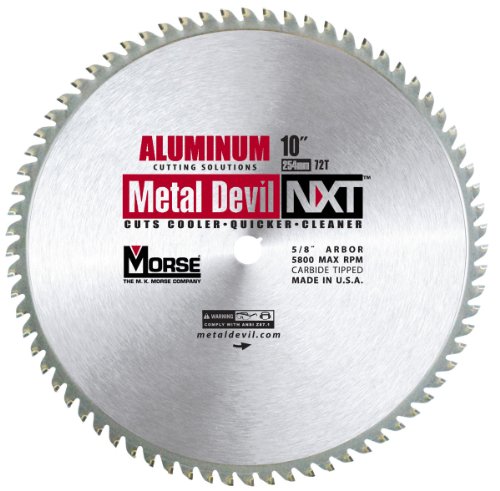 One-Day Sale: Up to 70% Off Mk Morse - 101646 MK Morse CSM1072NAC Metal Devil Circular Saw Blade, Aluminum Application, 10-Inch Diameter, 72 TPI, 5/8-Inch Arbor Multi