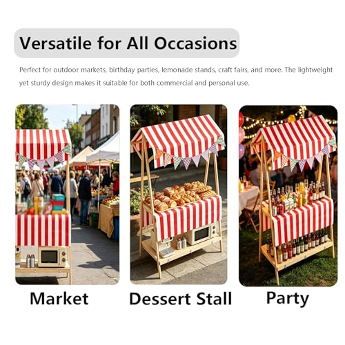 Cadre en bois robuste pour chariot portable de marché et d'affichage