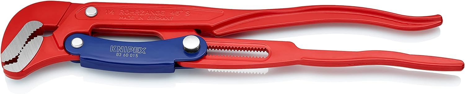 KNIPEX Llave para tubos en forma de S Con ajuste rápido recubierto de pintura pulverizada, rojo 420 mm, 83 60 015