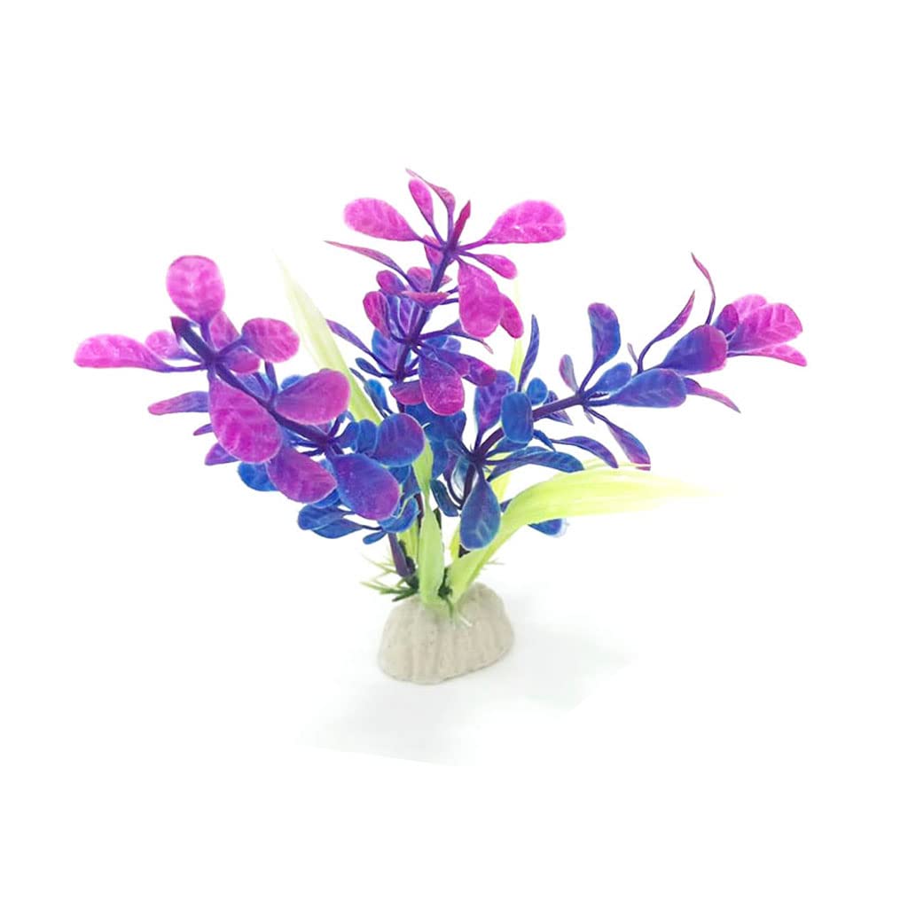 YXWJ Small Purple Underwater Fish Aquarium Plants Ornaments Artificial Plants Water Grass Fish Tank Decorations for Home