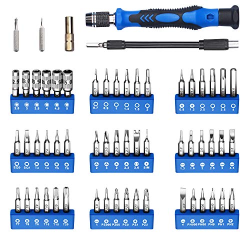 80 in 1 Professional Computer Repair Tool Kit, Precision Laptop Screwdriver Set, with 56 Bit, Anti-Static Wrist and 24 Repair Tools, Suitable for MacBook, PC, Tablet, PS4, Xbox Controller Repair…