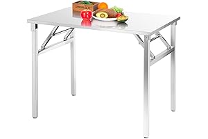 Folding Buffet Table: Narrow, Compact Space-Saving Design for Dining, Camping, and More!
