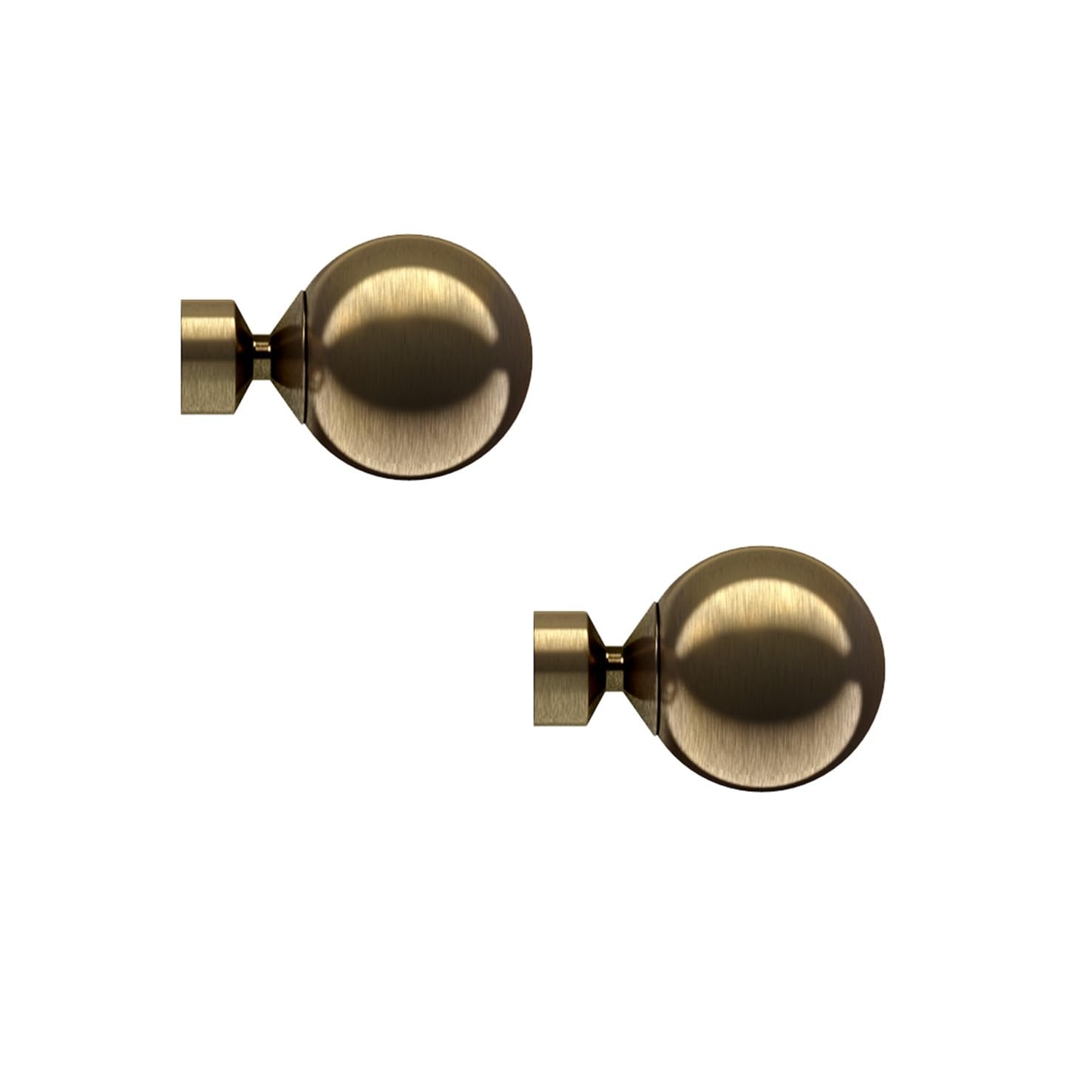 Trade Pole 28mm Curtain Pole Finials, Pole Ends, Pack of 2, Antique Brass (SMALL BALL)