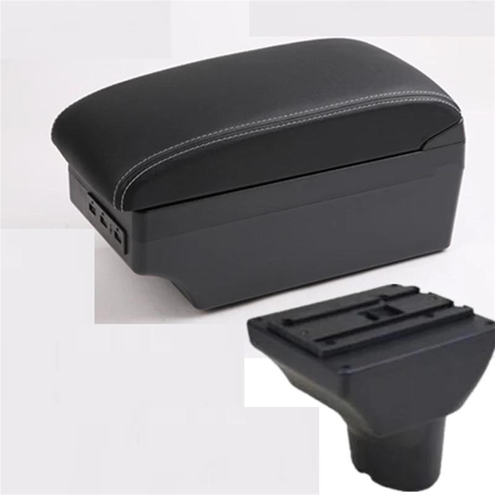 NMJLQW Storage Rack Car Interior Accessories Center Console Multifunctional Storage Box Armrest Box For I20 2009-2018(C white line 7USB)