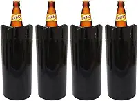 Porta Garrafas Térmico Litrao Camisinha Para Cerveja Bar Restaurante Isopor Para Cerveja Bar Restaurante (Preto, Kit 4 Unidades)