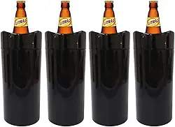 Porta Garrafas Térmico Litrao Camisinha Para Cerveja Bar Restaurante Isopor Para Cerveja Bar Restaurante (Preto, Kit 4 Unidades)