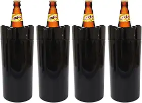 Porta Garrafas Térmico Litrao Camisinha Para Cerveja Bar Restaurante Isopor Para Cerveja Bar Restaurante (Preto, Kit 4 Unidades)