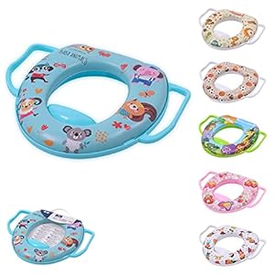 Lorelli Soft Training Toiletverkleiner Voor Kinderen Vanaf 18 Maanden, Print met Diertjes, Blauw 1013068-0003