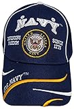 US Navy Baseball Cap, Blue Naval Hat and Bumper Sticker, Adjustable Fit for Men Women