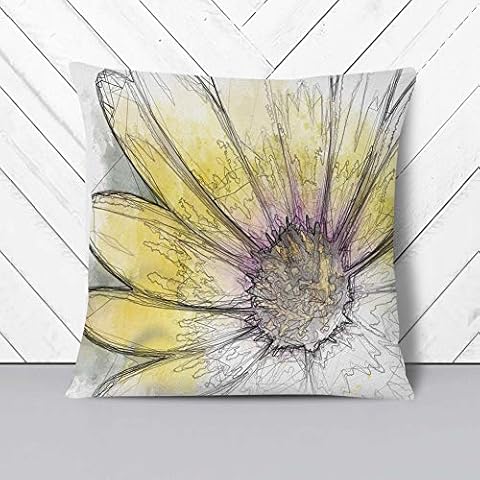 Yellow Gerbera Abstract Cushion Cover with Insert Cover