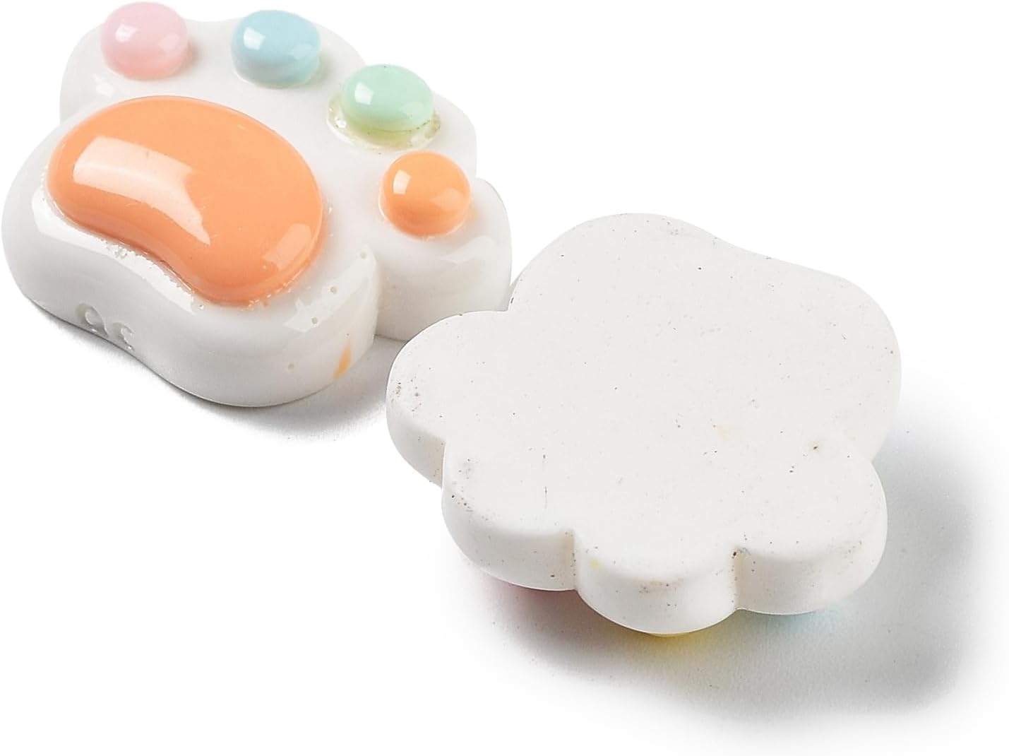 LiQunSweet 200 pcs Mixed Colors Paw Print Theme Resin Cabochons Lovely Cat Dog Animal Pet Cartoon No Hole Beads for DIY Jewelry Embellishment Craft Phone Shoe Bag