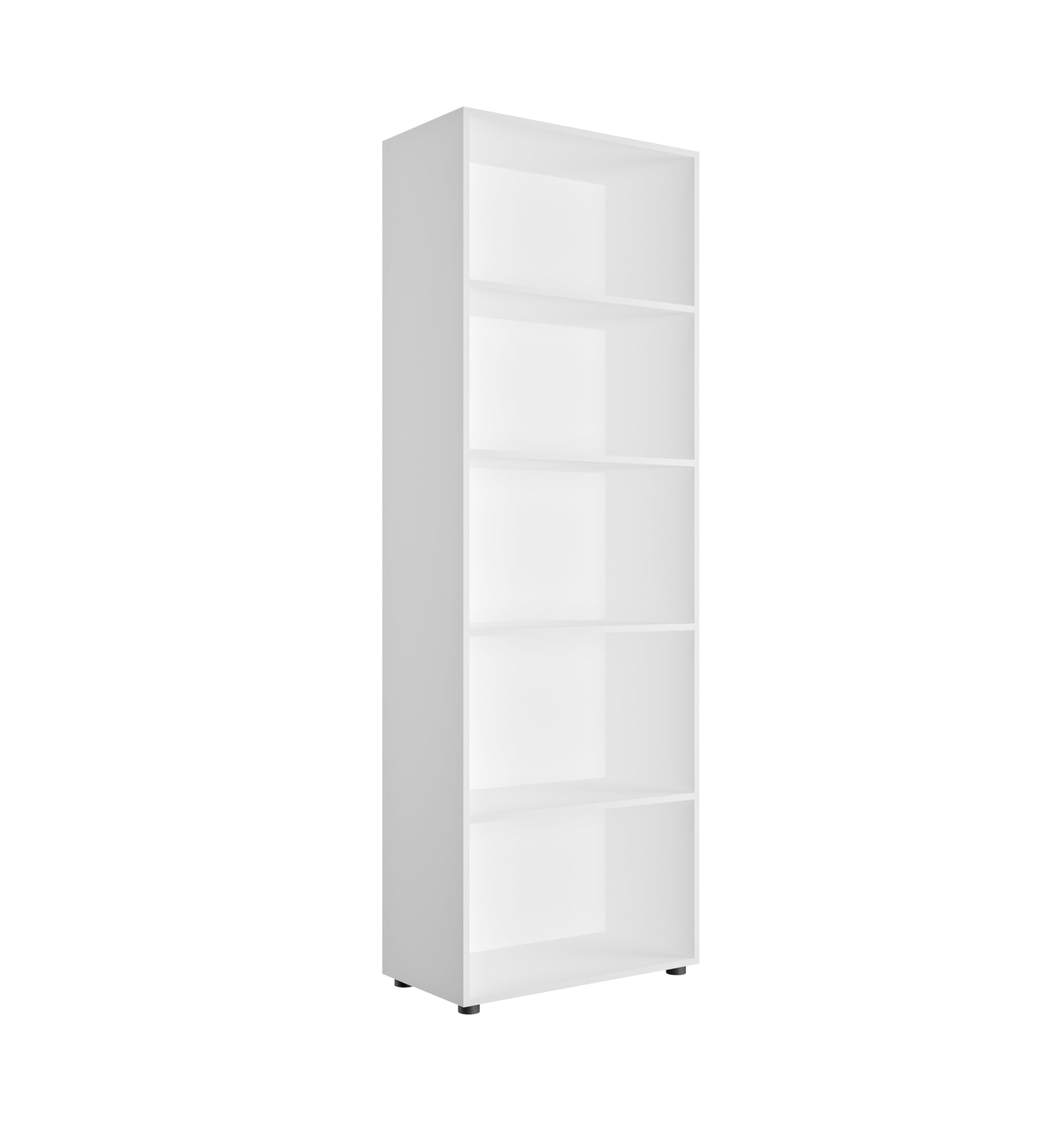 Mercatone Germanvox, Libreria Moderna 4 Ripiani, Mobile Scaffale, Legno Melaminico Ecologico, Indipendente, Studio/Ufficio, Ripiani Regolabili, 69x35x200 cm, Bianco
