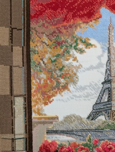 Image of Aine A1013 Sunny Paris Counted Cross Stitch Kit 15.75 x 15.75 in