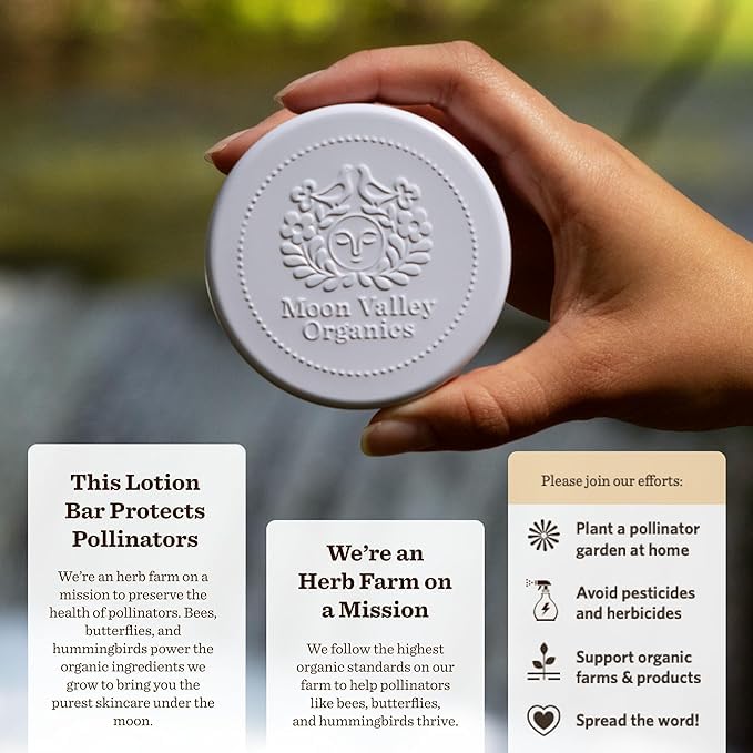 Miniatura 2 de Moon Valley Organics Barra de loción a base de hierbas en coco limón, barra de fusión de luna, caléndula y consuelda, cera de abejas, cura y