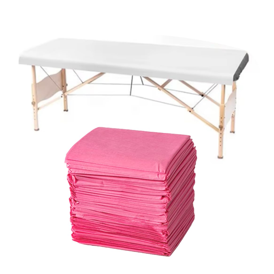 100 x jednorazowy pokrowiec na stół do masażu 180 x 80 cm w kolorze białym, niebieskim, czerwonym | bez otworu | prześcieradło do masażu | mata do masażu | nakładka do masażu | mata do spa | zestaw