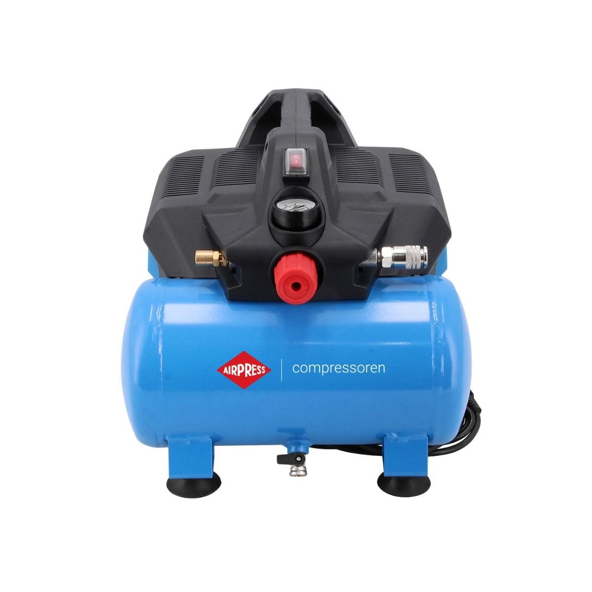 Airpress Compresor sin aceite de dos pistones LMO 6-126 8 bar 1 CV / 0,75 kW 88 l/min 6 litros
