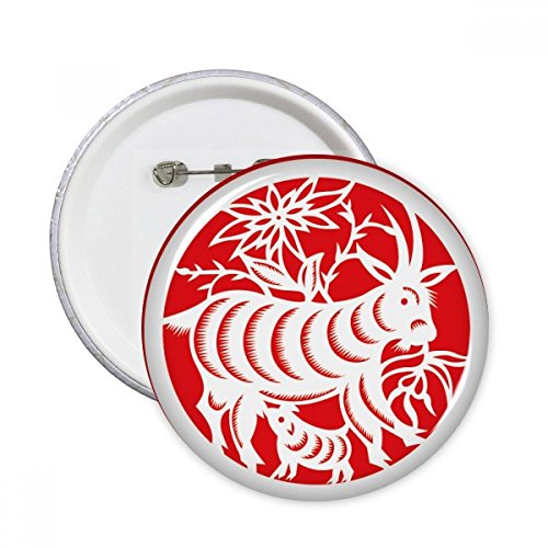 Badge bouton mouton Zodiaque chinois XXL pour décoration de vêtements