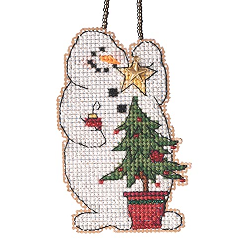 Kit broderie point de croix bonhomme de neige Mh162132 à offrir à Noël