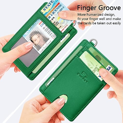 FurArt Slim Minimalist Wallet, Front Pocket Wallets, RFID Blocking, Credit Card Holder for Men & Women-Forest Green3