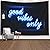 Decorative Wall Tapestry,Musesh Good Vibes Only Words in Neon Light for Bedroom Living Room Outdoor 80X60 Inch