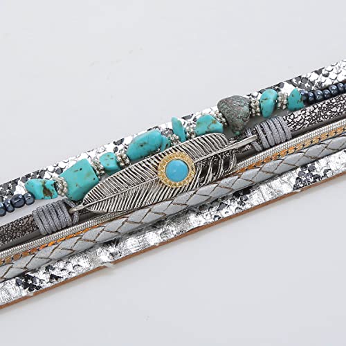 Jewbelet Leather Wrap Bracelet For Women Boho Cuff Bracelets With Clasp Jewelry For Teens Girls Birthday Holiday Gift #TOP3