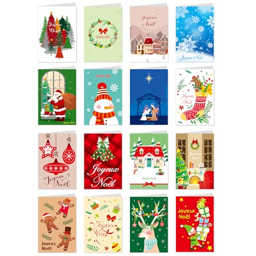 Carte De Noel Avec Enveloppe Ensemble De 24 Cartes De Noël Avec Enveloppes Cartes De Noël Cadeaux Et Meilleurs Vœux Pour Amis Et Famille Carte Joyeux Noel