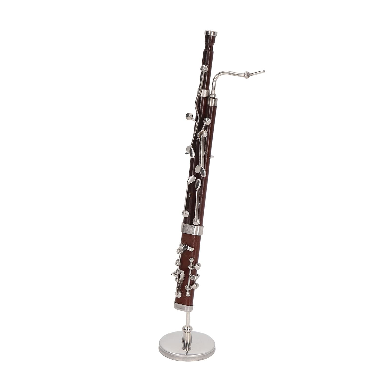 Fagott Instrument Modell, Miniatur-Fagott-Nachbildung mit Ständer und Fall Mini-Musik Instrument Modell Puppenhaus Modell Mini Fagott Haus Ornament