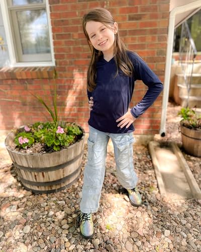 Stelle Youth Girls Athletic Performance Long Sleeve Shirts V Neck Moisture Wicking Base Layer Undershirt3