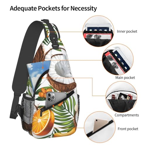 Mochila bandolera liviana con patrón de coco hawaiano miniatura 4