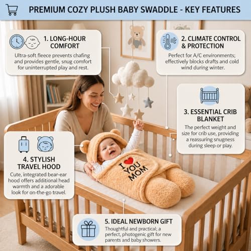 Image of BRANDONN Baby Blanket Newborn Combo Gift Pack of Swaddle Wrapper, 0-9 Months, Length 68 cm x Width 68 cm, Pack of 2 Pcs.