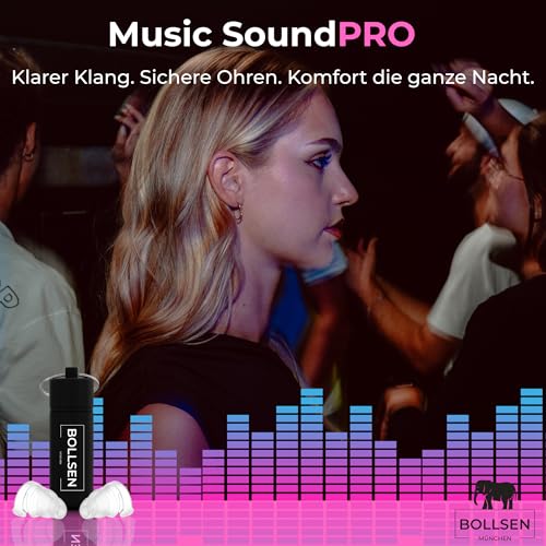 Bollsen MusicSoundPro Ohrstöpsel für Konzerte, Festivals & Partys – 24 dB SNR Lärmreduzierung & Wiederverwendbare Silikon-Ohrstöpsel für Musikliebhaber, DJs & Musiker – Bequem & Unauffällig (1)