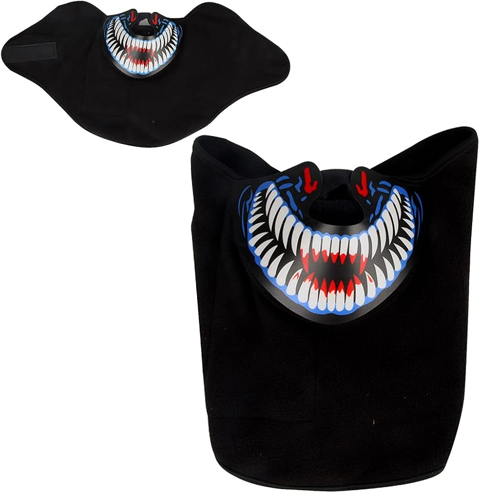 ZoneYan Mascara Halloween, Mascara LED Halloween, Mascara Carnaval, Super Guay Halloween Mask, Control de Sonido, Múltiples Modos de Iluminación, para Adultos, para Juegos de rol, Party, Clubes
