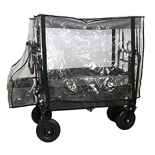 Bollerwagen Regenschutz Regenverdeck Universal Passend Für Handwagen Mit Dach aus PEVA Umweltfreundlich Recyclebar PVC und Phtalat frei